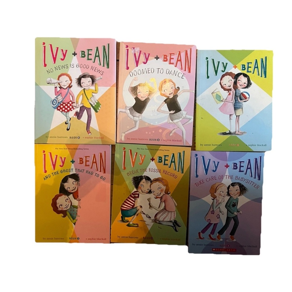 Lot of 6 Ivy and Bean Books Set Book # 1 2 3 4 6 8 By Annie Barrows.